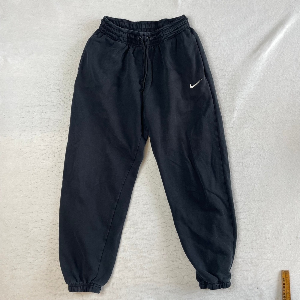 Nike Sweatpants Womens Small Black Fleece Lined Elastic Cuff Joggers